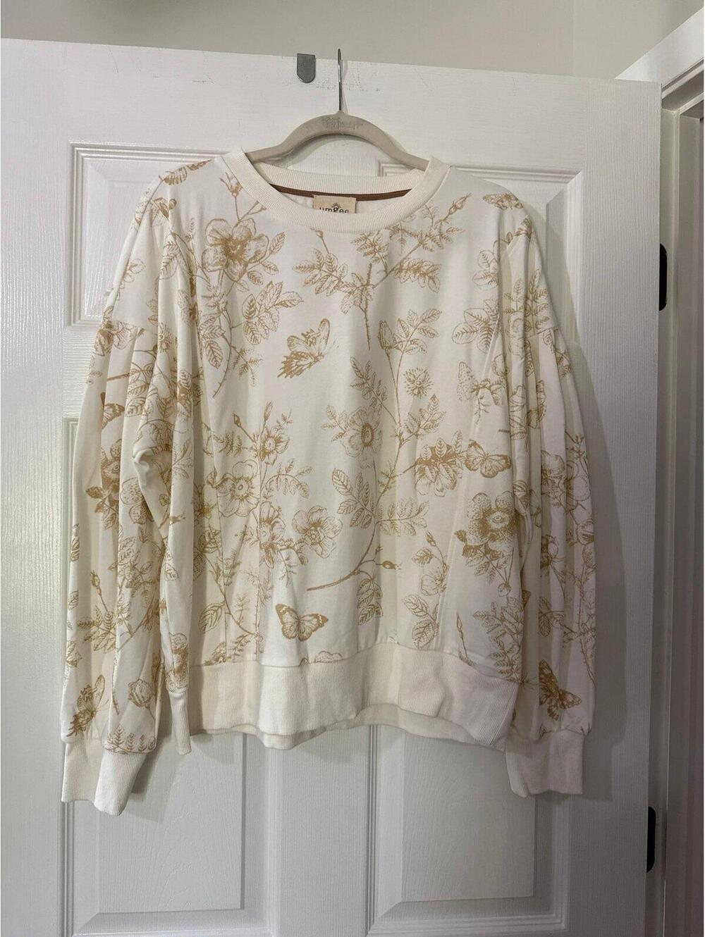 Umgee Boho Print Lightweight Sweatshirt Large NWT